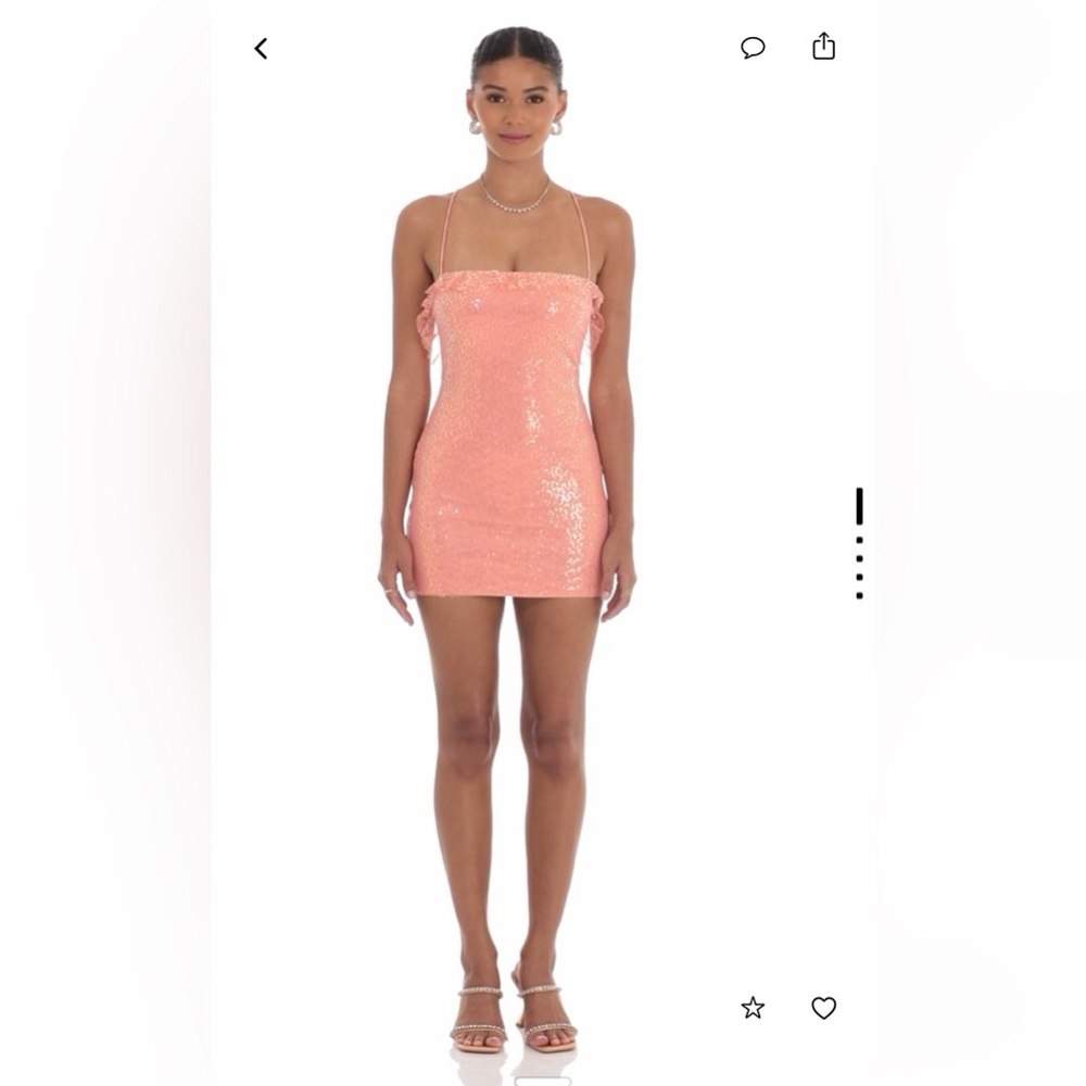 Sequin Coral Mini Dress